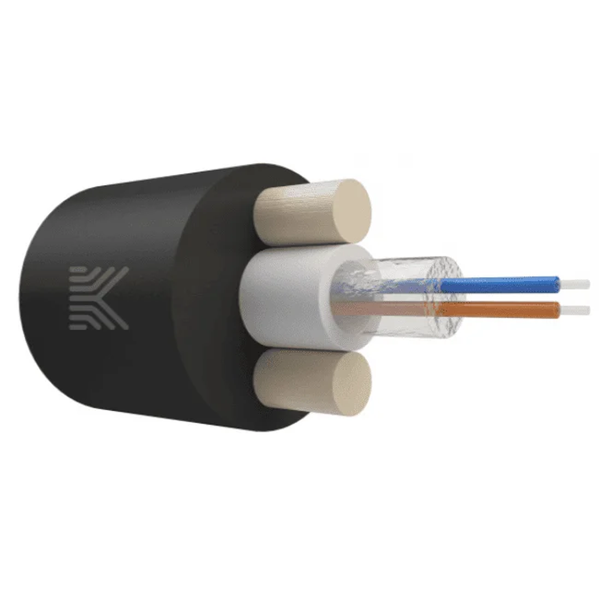 Дроп-кабель круглый с ЦТ G.657.A1, 2 ОВ, 1,5 кН